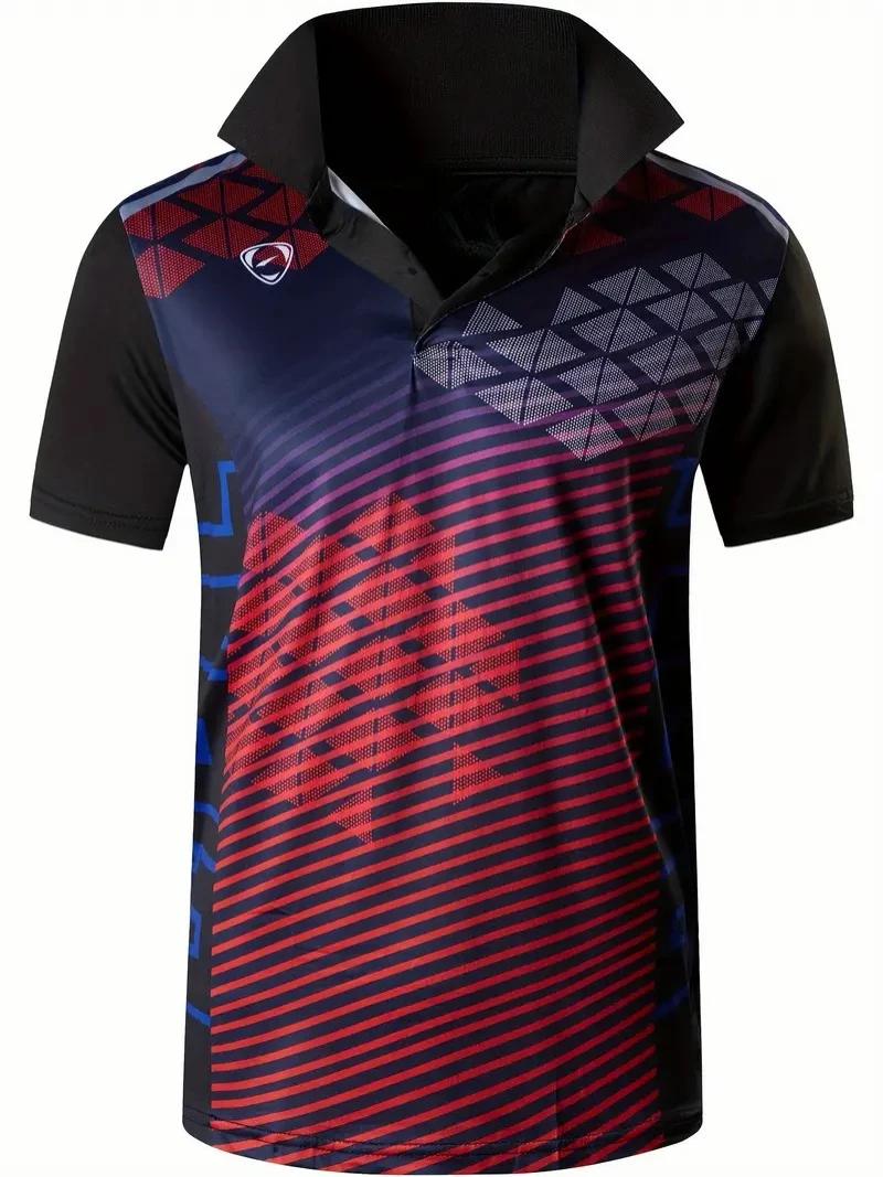 Camisa polo masculina de verão 2024, camisa polo esportiva casual de alta qualidade, camisa polo de manga curta de lapela masculina solta, tops casuais masculinos - Image 1