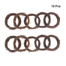10 pçs natal rattan grinalda natural videira rústico anel grinalda diy artesanato base para guirlanda de natal porta cabide guirlanda - Image 2