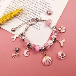 Kit de fazer jóias charme pulseira colar presente liga contas conjunto diy brinquedos para crianças pulseiras presentes aniversário para meninas 2023 - Image 4