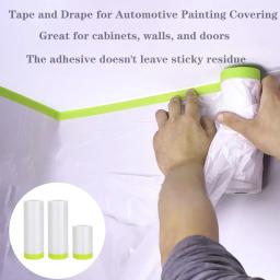 Filme de mascaramento transparente pré-gravado, gota e pano, folhas de plástico, protetor do tapete do assoalho para a mobília, pintura do carro - Image 1