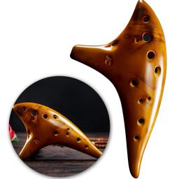 Natural Alto C Tone Ocarina com bolsa protetora, 12 furos, entonação estável, instrumento clássico para amantes de música, iniciante - Image 1