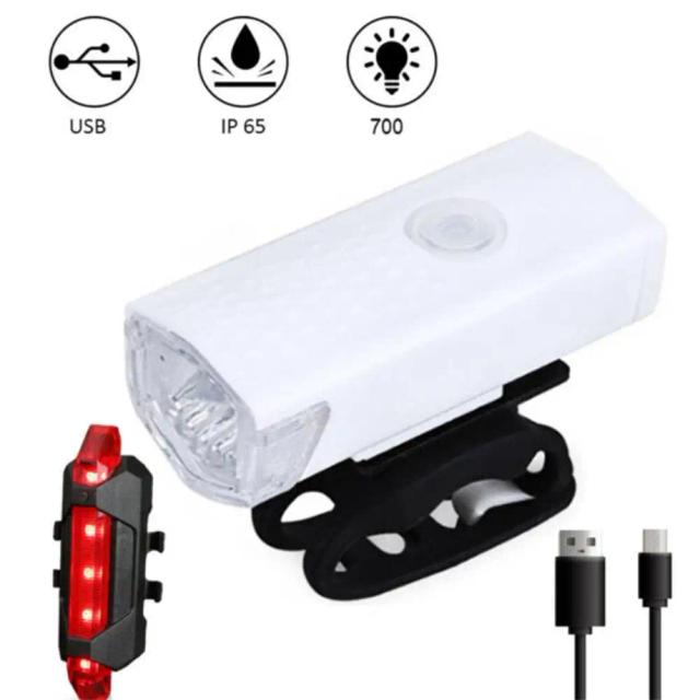 Conjunto de Luzes LED Recarregáveis USB para Bicicletas: Faróis Frente e Traseiro para Ciclismo MTB e Estrada