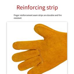 Luvas De Trabalho De Soldagem Retardante De Chama De Couro, protetor De Metal à Prova De Calor, equipamentos Ferramentas - Image 5