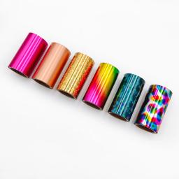 Rolo de papel de estampagem a quente, papel de alumínio anoe couro pu, para giltérmica, máquina de transferência, 6 cores - Image 5