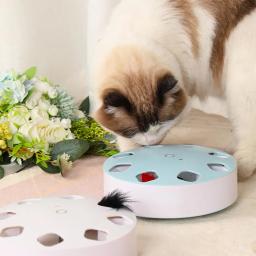 Brinquedo de gato elétrico atraente 2 cores gato jogando brinquedo interativo pena automática animal de estimação gato teaser brinquedo para animais de estimação suprimentos - Image 5