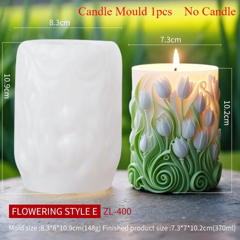 Moldes De Vela De Silicone Cilíndrico, Molde De Flores, DIY, Aromaterapia, Sabão Fazendo Produtos - Image 1