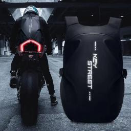 Mochila impermeável de grande capacidade, Saco de armazenamento de capacete com faixa reflexiva, Motocicleta ciclismo caminhadas mochila - Image 2