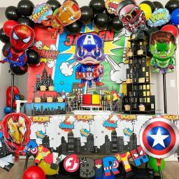 Balões de alumínio para aniversário, vingadores, super-herói, redondo, decoração suprimentos, 13pcs - Image 3