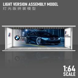 Hot Wheels 1/64 estacionamento de garagem com versão leve, modelo de carro de liga, armazenamento de cena, caixa de exibição, modelo de carro, coleção de brinquedos - Image 2