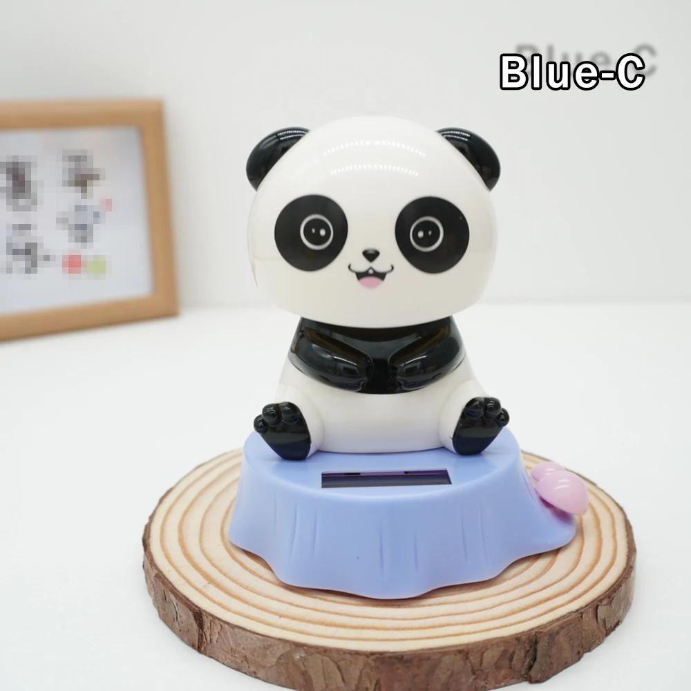 8 bobbleheads solares, formas de gato panda animal dos desenhos animados decorações de carro, acessórios interiores criativos, presentes de decoração - Image 1