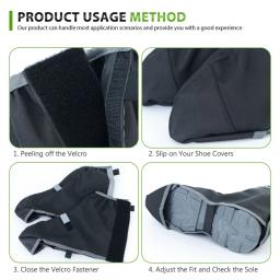 Capas de bicicleta com preto reflexivo, Fixadores ajustáveis para ciclismo, Capa de chuva impermeável, Sapatos ao ar livre - Image 5