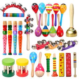 Brinquedos de madeira instrumentos musicais para crianças, brinquedos educativos montessorianos, chocalhos de bebê, presente engraçado musical infantil para meninos e meninas - Image 1