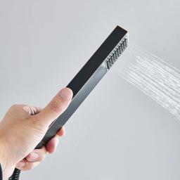 Chuveiro com economia de água para banheiro, Pulverizador de mão, Chuveiro de plástico portátil, preto e bronze, substituir a cabeça - Image 2