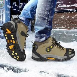 Spikes antiderrapantes para calçados esportivos, grampos Crampon para mulheres e homens, capa de botas, neve, gelo, escalada, Crampon, 10-Stud - Image 4