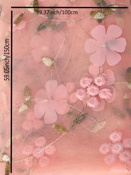 Tecido De Renda De Malha De Bordado De Flor Rosa Empoeirado, Tecido de tule macio para roupas DIY, Padrão Floral - Image 5