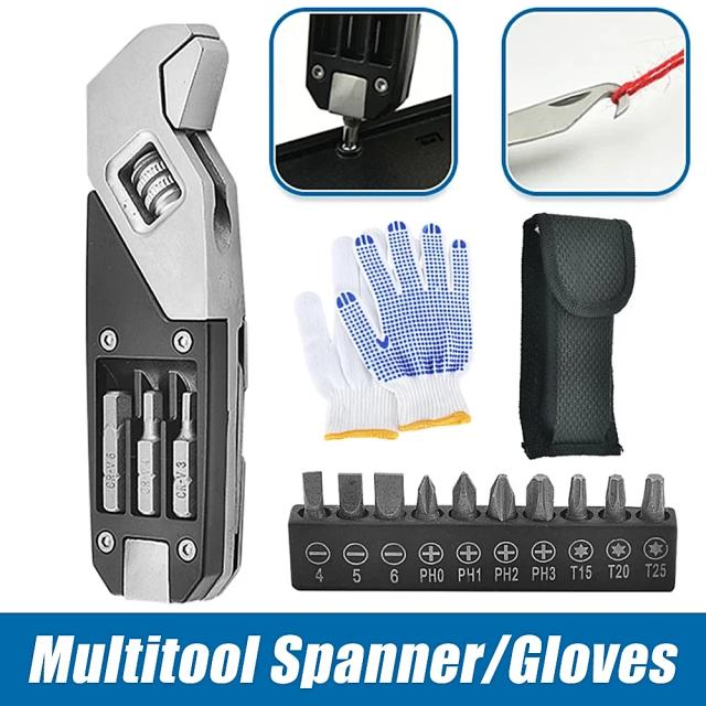 Conjunto de Chaves de Bicicleta em Aço Inoxidável com Multitool, Chave Universal e Acessórios para Reparos