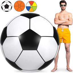 Bola de praia inflável jumbo, bola de futebol jumbo, basquete, voleibol, brinquedos na piscina, jogos de esportes aquáticos, 60" - Image 1