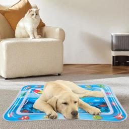 Tapete de jogo sensorial para animal de estimação, Esteira inflável para gato e cachorro, Tema do oceano, Tapete espessado com peixe - Image 4