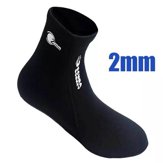 Meias de Neoprene para Mergulho e Snorkeling - Antiderrapantes, Impermeáveis e Quentes, 2mm, 1 Par