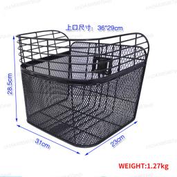 Grande cesta dobrável para bicicleta, Cesta frontal universal, malha preta, acessórios de bicicleta - Image 2