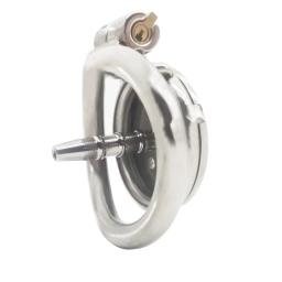 Dispositivo de castidade masculino, trava de castidade de metal com buraco redondo plano, gaiola peniana, cateter de uretra, anel de pênis, cinto de bondage, brinquedos sexuais para homens gays - Image 5