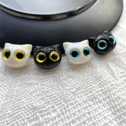 Contas de acrílico gato para fazer jóias, coruja de olhos grandes, colar e pulseira artesanal, suprimentos DIY, bonito, 10pcs - Image 3