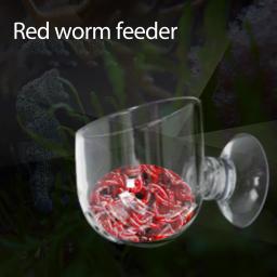 Vidro transparente tigela de comida com forte ventosa, Red Worm Cup, Fish Tank Suprimentos, acessórios de aquário, alimentação e água - Image 4