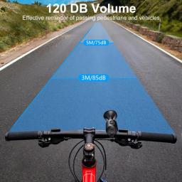 Buzina para guidão de bicicleta, buzina com 120db e 120db, com volume alto, para aviso de segurança, para guidão de bicicleta e scooter - Image 3