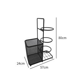 Basquete Rack de armazenamento para interior e exterior, suporte de bola portátil, rugby, futebol, esportes, bolas, futebol, ginásio, 3 níveis - Image 6