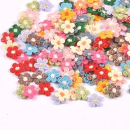 50 pçs/lote multicolorido laço flor apliques para diy chapéu roupas costura suprimentos decoração headwear vara-em remendos 15mm cp3374 - Image 2