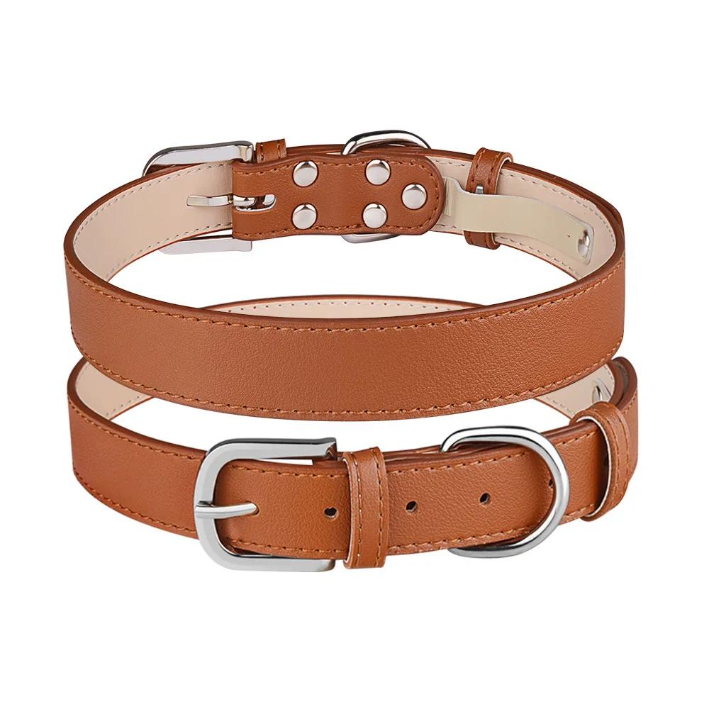 Coleira ajustável de couro PU, acessórios confortáveis para cães e gatos, suprimentos pequenos para cachorros, cachorro acessível - Image 1