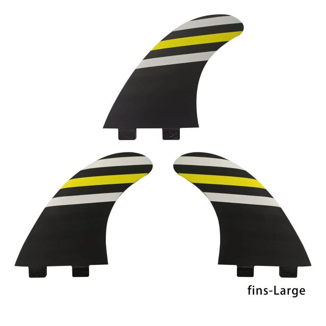 Aletas FCS 2 para Prancha de Surf em Fibra de Vidro - Barbatanas Pretas para Esportes Aquáticos e Recreação Tamanho M