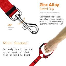 Ajustável Car Seat Belt para Pet, Arnês Veículo, Lead Clip, Alavanca de Segurança, Tração Dog Leash Acessórios, Gato - Image 4