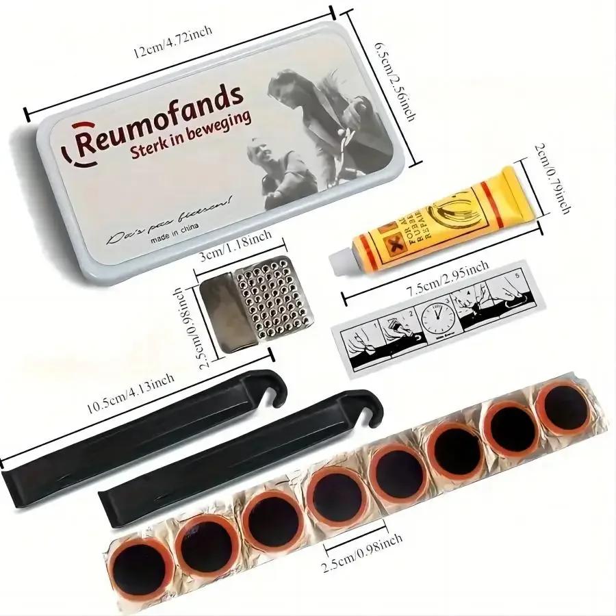 Kit de reparo de pneus de bicicleta, remendos de filme de moagem, pé de cabra, ferramentas multifuncionais, remendo de pneu de ciclismo, reparo de bicicleta, punção - Image 1