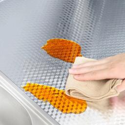 Adesivo de folha de alumínio para cozinha, à prova d'água, à prova de óleo, engrossado, fogão de alta temperatura, papel de parede autoadesivo - Image 3