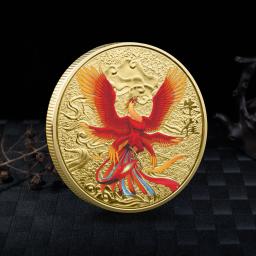 Moedas de animais míticos chineses colecionáveis, moeda de dragão, tigre, suzaku, zodíaco, tai chi, medalha comemorativa, sorte - Image 4