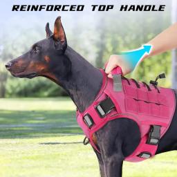 Arnês tático para cães ajustável sem puxar com alça para cães grandes – Colete militar reflexivo para Labrador Retriever, Siberiano H - Image 5