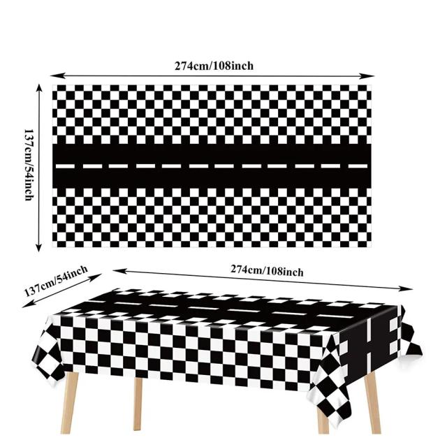 Suprimentos e Decorações para Festa de Aniversário de Meninos com Tema de Corrida: Utensílios de Mesa Descartáveis, Pratos de Sobremesa, Copos e Guardanapos