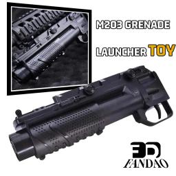 Lançador de granadas de gel M203 com cano duplo Sino duplo M203 Lançador curto de plástico Brinquedos para tiro de paintball Brinquedos infantis - Image 1