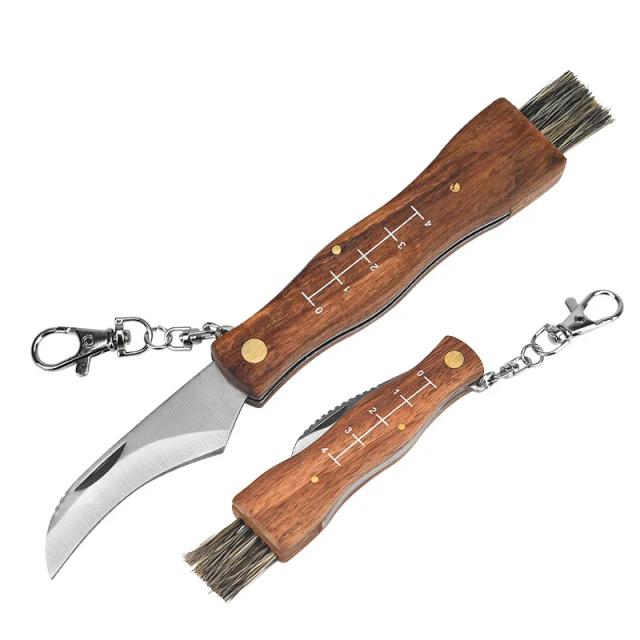 Faca de Cogumelo Multifuncional: Chaveiro Portátil Afiado e Dobrável para Camping, Churrasco e Sobrevivência
