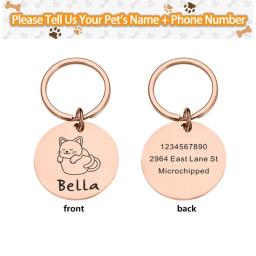 Tag bonito do animal de estimação, gravura do laser, gravado, registro do registro, endereço para o gatinho ou os gatos, 1 pc - Image 6