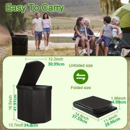 Vaso sanitário portátil para acampamento, vaso sanitário portátil para adultos, vaso sanitário dobrável para viagem de acampamento com tampa, fácil instalação - Image 6