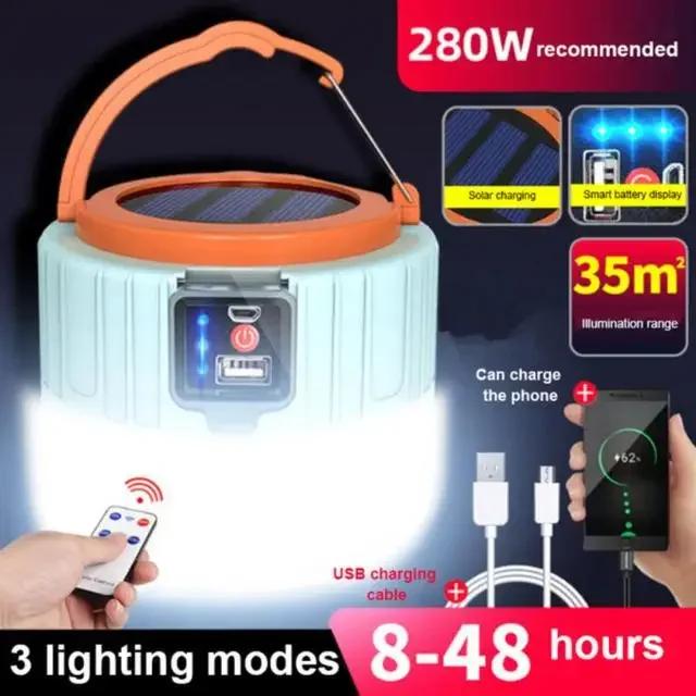 Lanterna Solar LED Recarregável para Camping - Ideal para Barracas, Emergências, Pesca e Churrasco