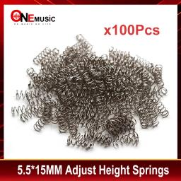 100 pçs guitarra elétrica captador ajustar molas de altura guitarra elétrica baixo ponte sela ajustar molas-5.5x15mm prata - Image 1