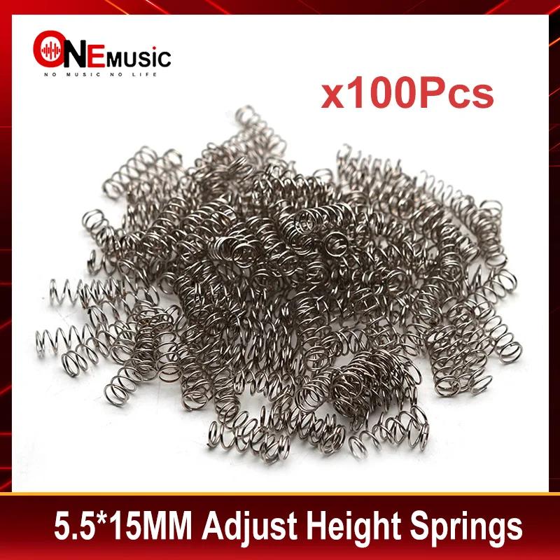100 pçs guitarra elétrica captador ajustar molas de altura guitarra elétrica baixo ponte sela ajustar molas-5.5x15mm prata - Image 1