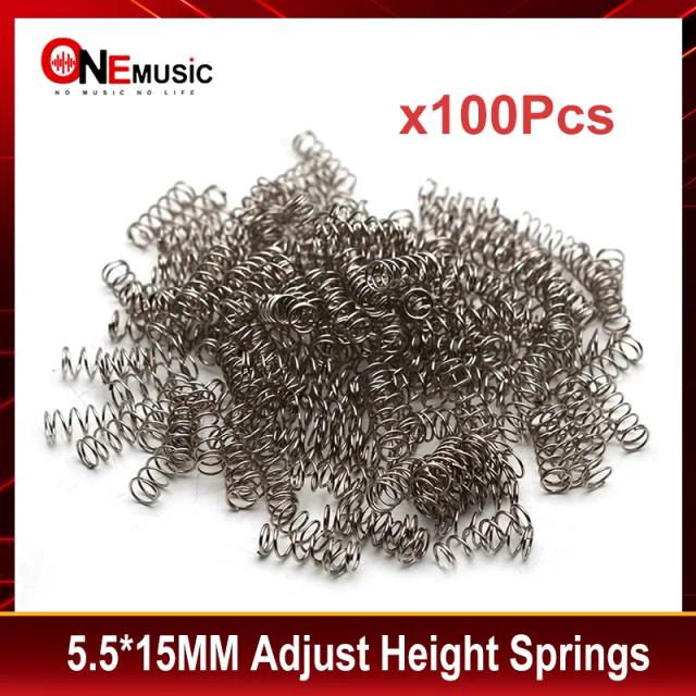 Kit de 100 Molas de Ajuste para Captadores de Guitarra Elétrica e Baixo - 5.5x15mm Prata