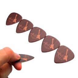 Instrumentos musicais palhetas de guitarra palhetas de celulóide pacote de 5 padrões de cor de madeira ultrafina para coleção de amantes de música - Image 6