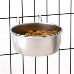 Aço inoxidável pendurado pet tigela, gaiola, alimentador para médio e grande cão, caixa, comida e água, acessórios para animais, casa, gato e cachorro - Image 4