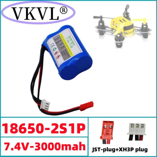 Bateria Recarregável de Iões de Lítio 18650 para Câmaras de Brinquedo - Alta Ampliação, 7.4V, 3000mAh, 2S1P