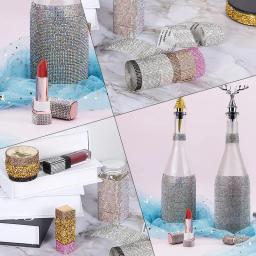 QIAO Strass Ribbon Glitter Cristal Auto-adesivas Fitas DIY Vestidos De Casamento Roupas Decorações Strass Trimming Artesanato - Image 6